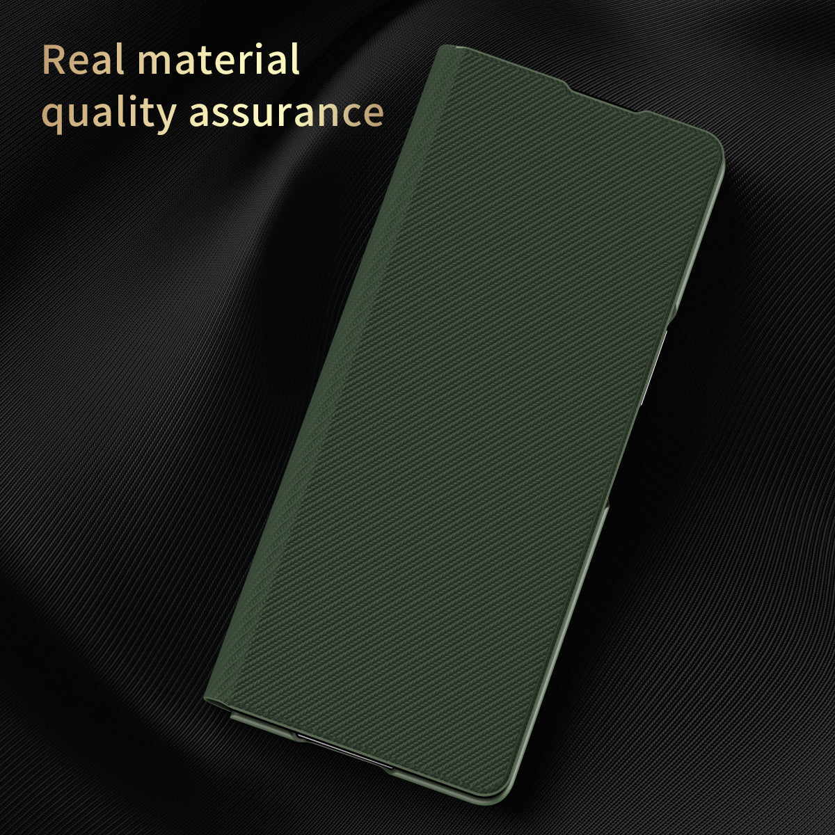 Kevlar Texture Anti-fingerprint Magnetic Absorption PU Leather + PC Phone Cover Case for Samsung Galaxy Z Fold3 5G