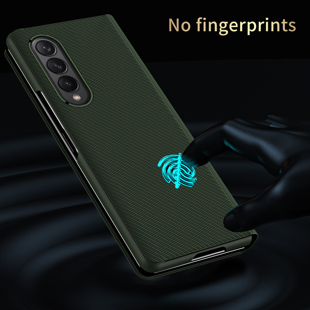Kevlar Texture Anti-fingerprint Magnetic Absorption PU Leather + PC Phone Cover Case for Samsung Galaxy Z Fold3 5G