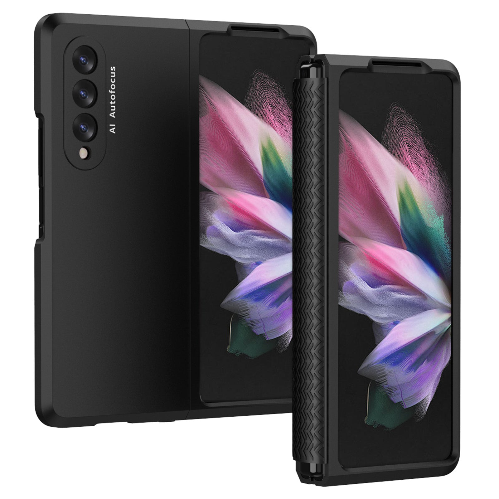 Shockproof PC Back Panel + TPU Hinge Flipping Phone Case Cover for Samsung Galaxy Z Fold3 5G