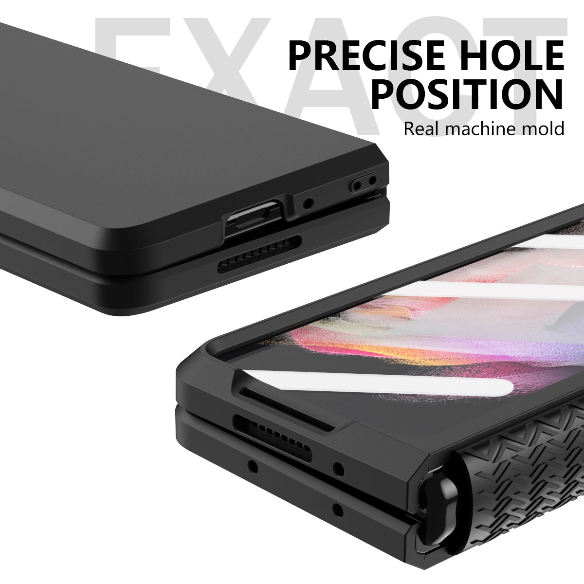 Shockproof PC Back Panel + TPU Hinge Flipping Phone Case Cover for Samsung Galaxy Z Fold3 5G