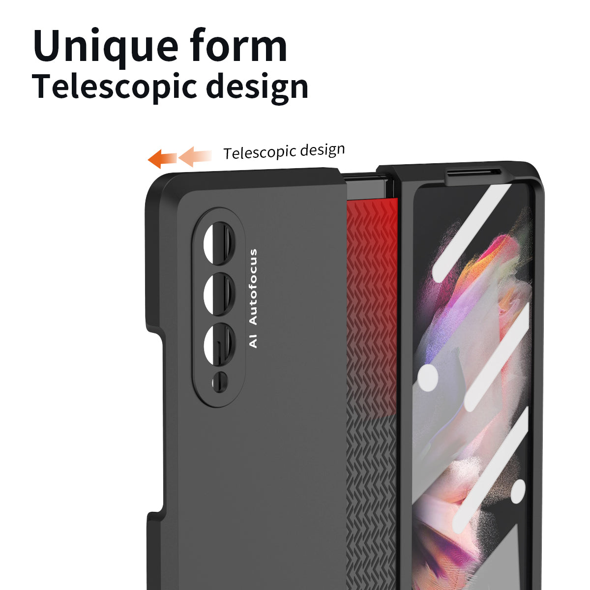 Shockproof PC Back Panel + TPU Hinge Flipping Phone Case Cover for Samsung Galaxy Z Fold3 5G