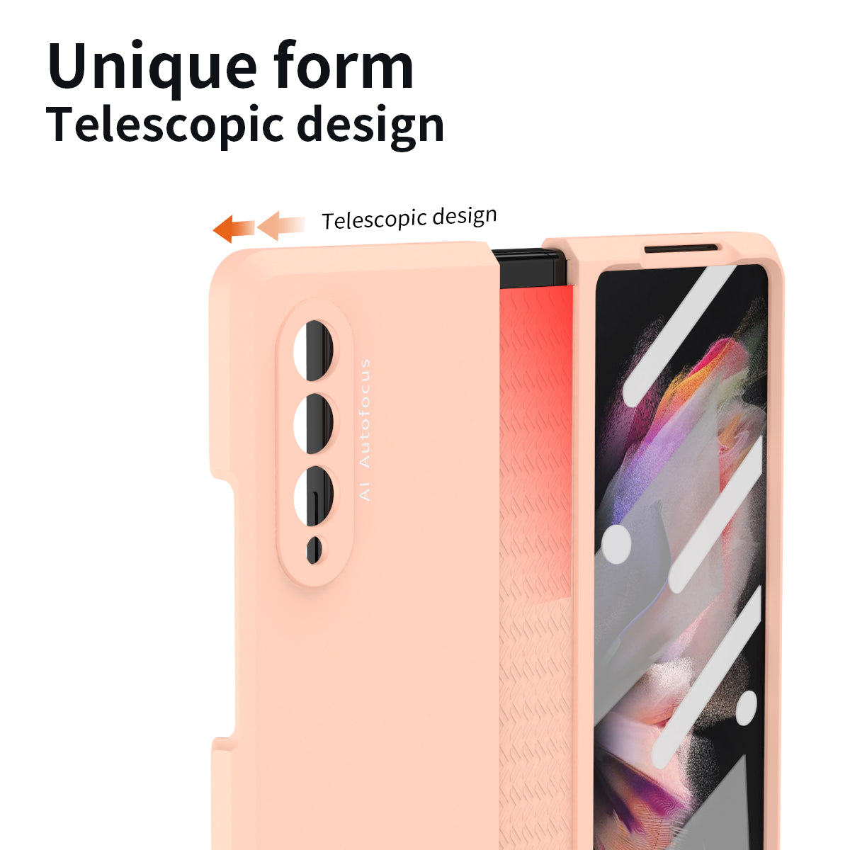 Shockproof PC Back Panel + TPU Hinge Flipping Phone Case Cover for Samsung Galaxy Z Fold3 5G