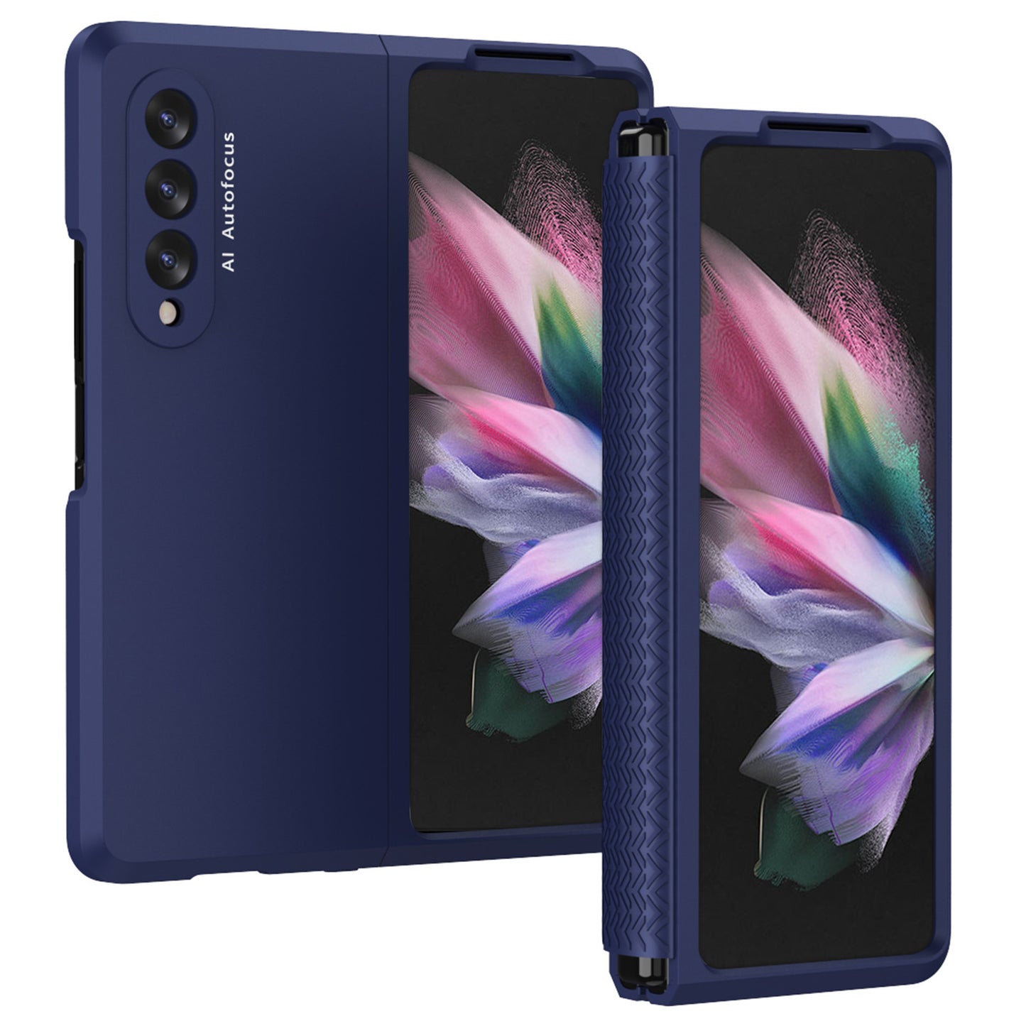 Shockproof PC Back Panel + TPU Hinge Flipping Phone Case Cover for Samsung Galaxy Z Fold3 5G