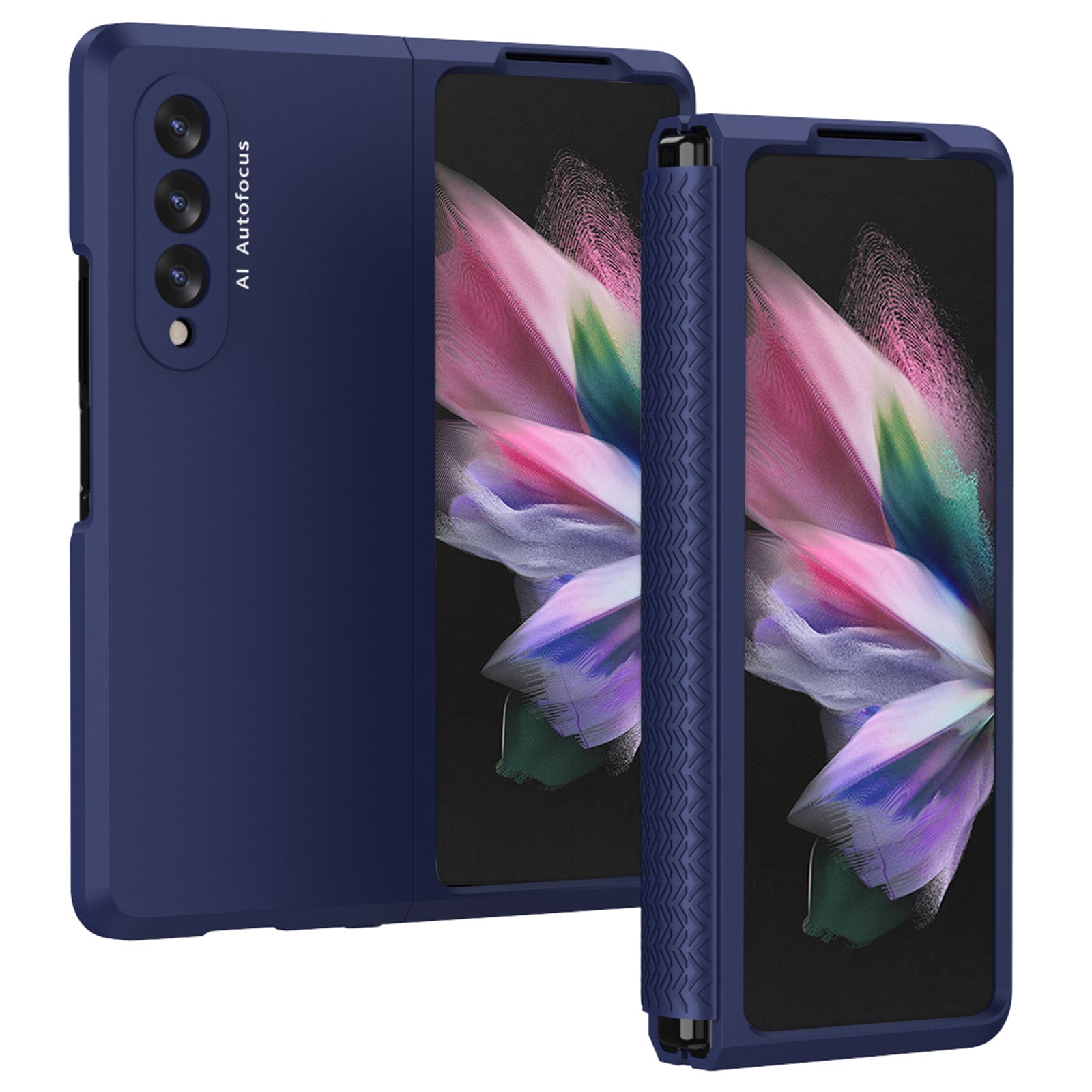 Shockproof PC Back Panel + TPU Hinge Flipping Phone Case Cover for Samsung Galaxy Z Fold3 5G