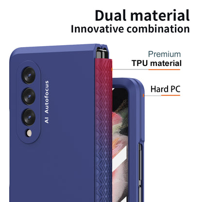 Shockproof PC Back Panel + TPU Hinge Flipping Phone Case Cover for Samsung Galaxy Z Fold3 5G