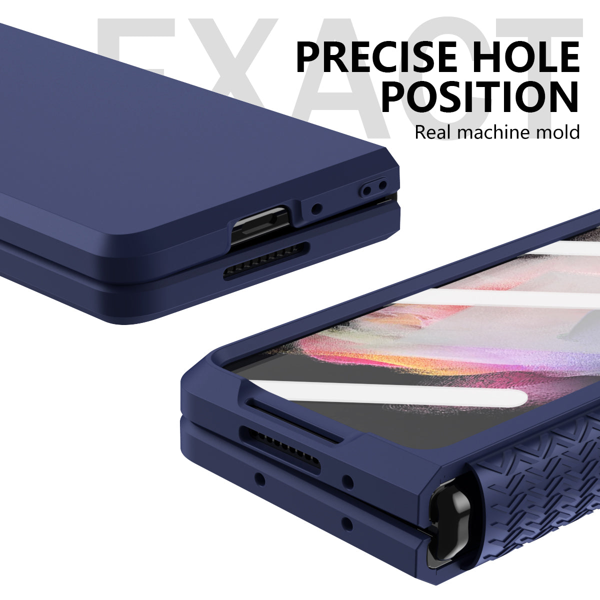 Shockproof PC Back Panel + TPU Hinge Flipping Phone Case Cover for Samsung Galaxy Z Fold3 5G