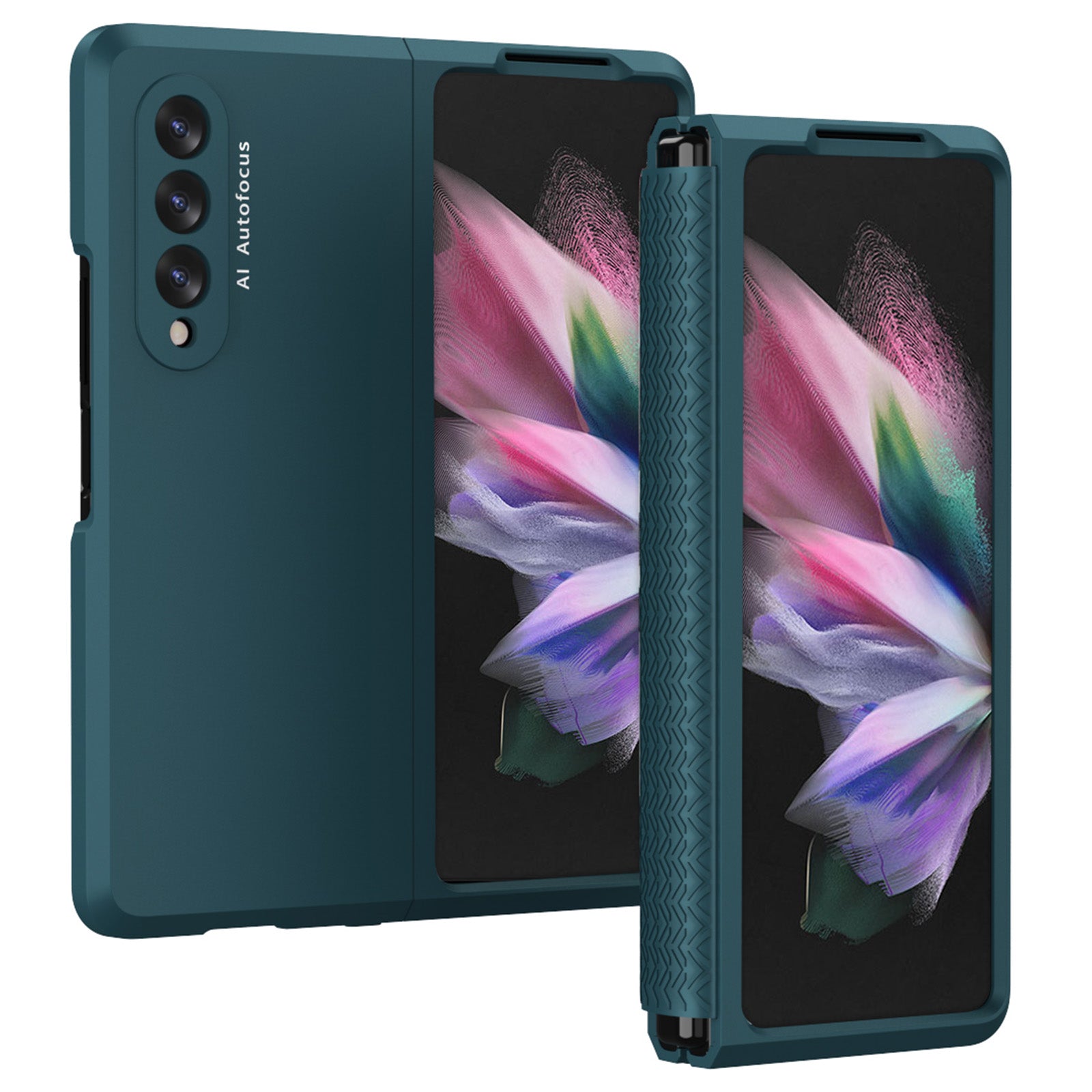 Shockproof PC Back Panel + TPU Hinge Flipping Phone Case Cover for Samsung Galaxy Z Fold3 5G
