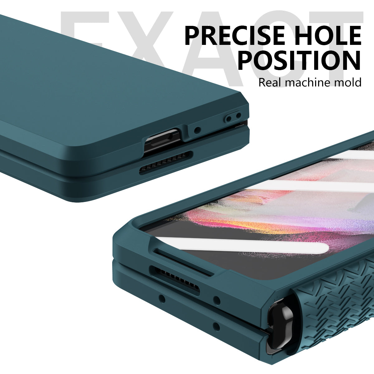 Shockproof PC Back Panel + TPU Hinge Flipping Phone Case Cover for Samsung Galaxy Z Fold3 5G
