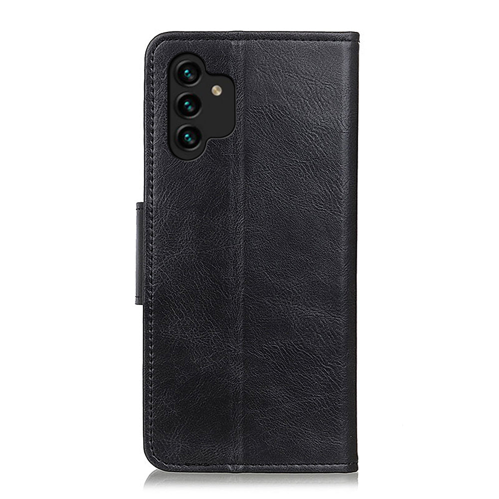For Samsung Galaxy A13 4G Crazy Horse Texture Folio PU Leather Flip Case Wallet Stand All-Round Protection Phone Cover