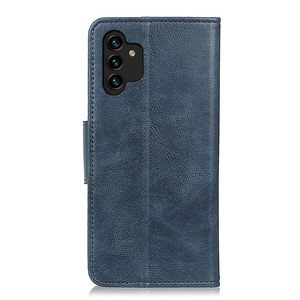 For Samsung Galaxy A13 4G Crazy Horse Texture Folio PU Leather Flip Case Wallet Stand All-Round Protection Phone Cover