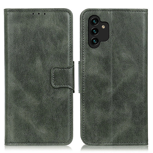 For Samsung Galaxy A13 4G Crazy Horse Texture Folio PU Leather Flip Case Wallet Stand All-Round Protection Phone Cover