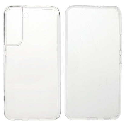 Scratch-resistant Phone Shell Clear 2-in-1 Hard PC Back+PET Front Cover+TPU Edge Hybrid Phone Case for Samsung Galaxy S22 5G