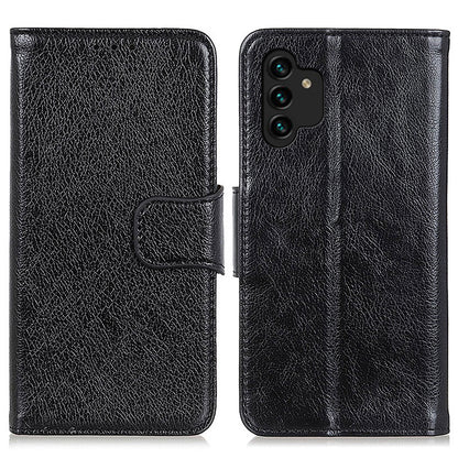 For Samsung Galaxy A13 4G Anti-scratch Nappa Texture Drop-proof Split Leather Cover + TPU Phone Stand Case Wallet Cover