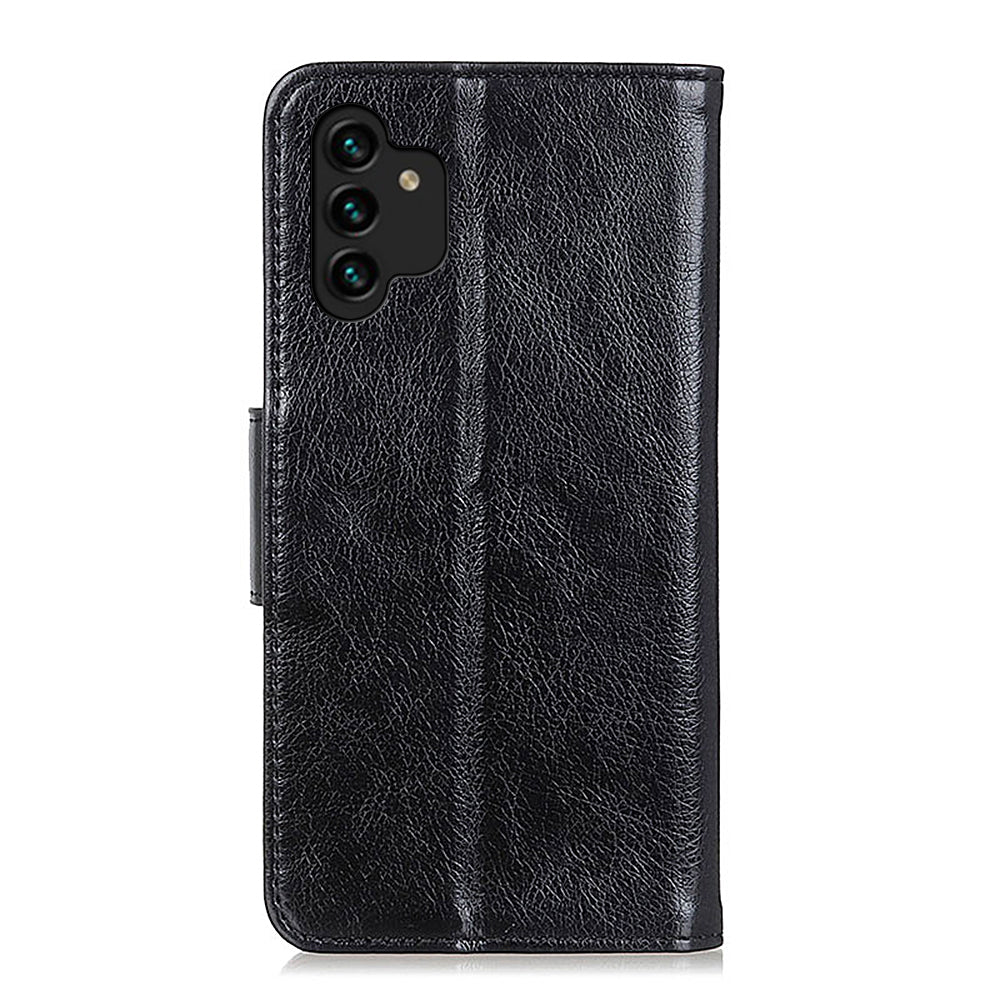 For Samsung Galaxy A13 4G Anti-scratch Nappa Texture Drop-proof Split Leather Cover + TPU Phone Stand Case Wallet Cover