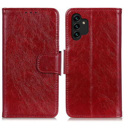 For Samsung Galaxy A13 4G Anti-scratch Nappa Texture Drop-proof Split Leather Cover + TPU Phone Stand Case Wallet Cover