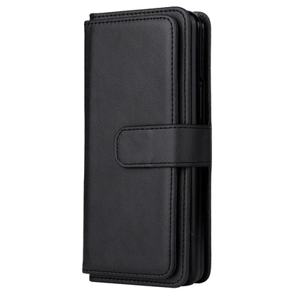 For Samsung Galaxy Z Fold3 5G KT Multi-functional Series-1  Fall-resistant 10 Card Slots Design Foldable Stand Leather Phone Cover Wallet Shell