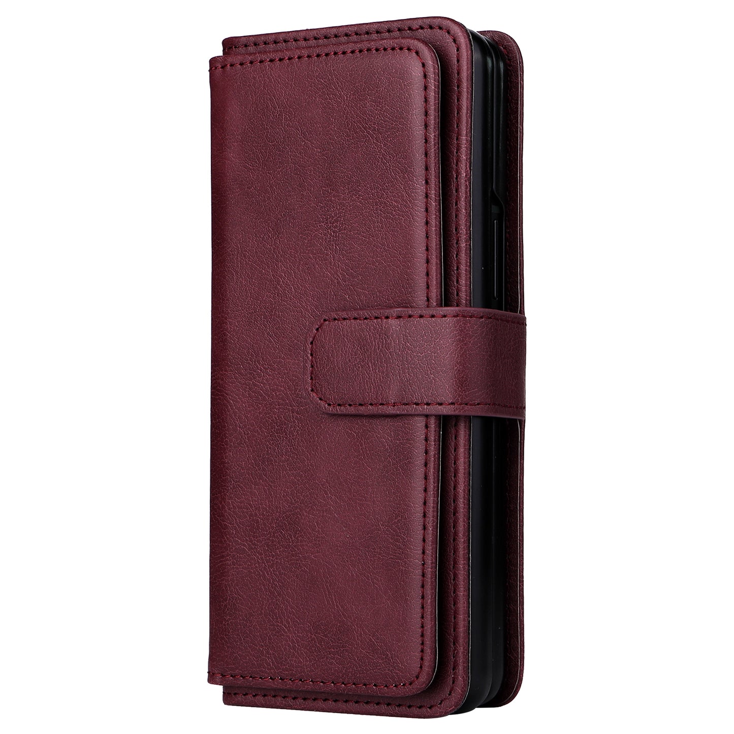 For Samsung Galaxy Z Fold3 5G KT Multi-functional Series-1  Fall-resistant 10 Card Slots Design Foldable Stand Leather Phone Cover Wallet Shell