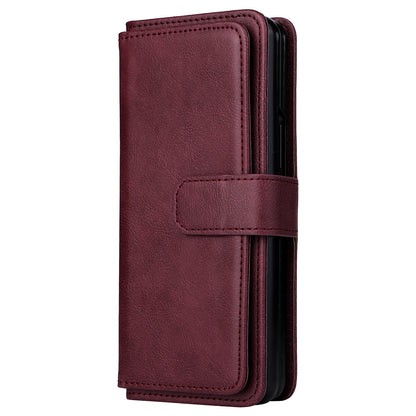 For Samsung Galaxy Z Fold3 5G KT Multi-functional Series-1  Fall-resistant 10 Card Slots Design Foldable Stand Leather Phone Cover Wallet Shell