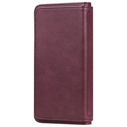 For Samsung Galaxy Z Fold3 5G KT Multi-functional Series-1  Fall-resistant 10 Card Slots Design Foldable Stand Leather Phone Cover Wallet Shell