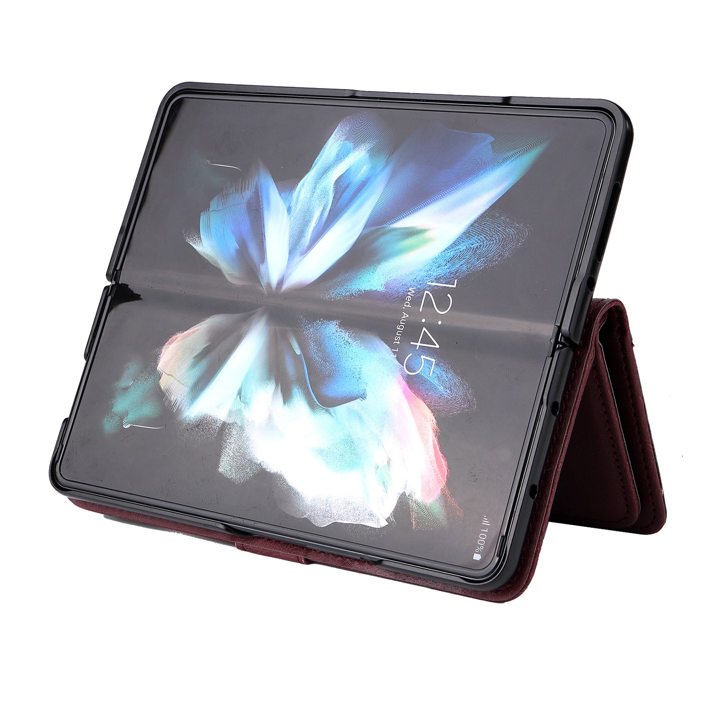 For Samsung Galaxy Z Fold3 5G KT Multi-functional Series-1  Fall-resistant 10 Card Slots Design Foldable Stand Leather Phone Cover Wallet Shell
