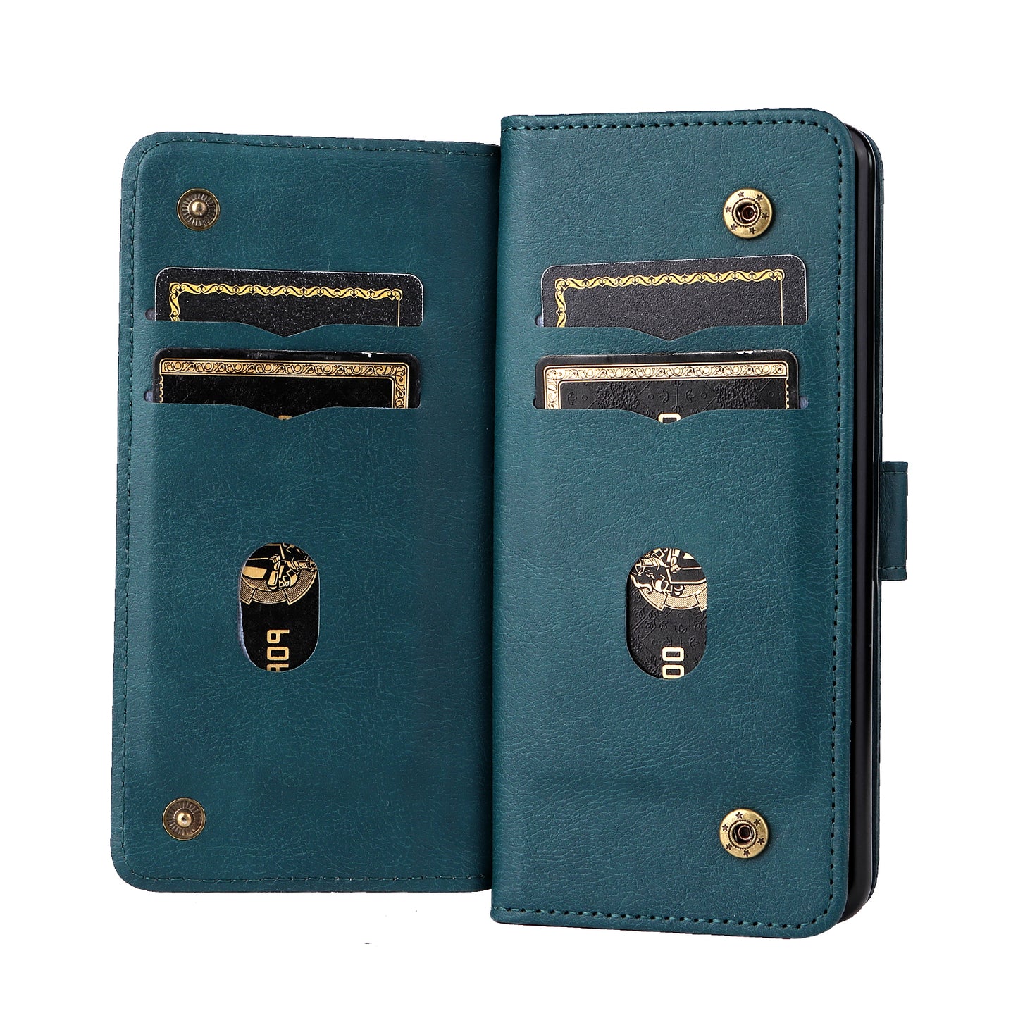 For Samsung Galaxy Z Fold3 5G KT Multi-functional Series-1  Fall-resistant 10 Card Slots Design Foldable Stand Leather Phone Cover Wallet Shell