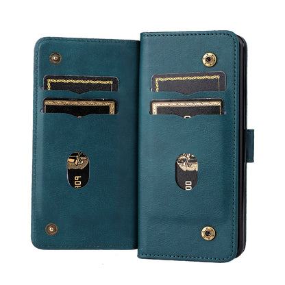 For Samsung Galaxy Z Fold3 5G KT Multi-functional Series-1  Fall-resistant 10 Card Slots Design Foldable Stand Leather Phone Cover Wallet Shell