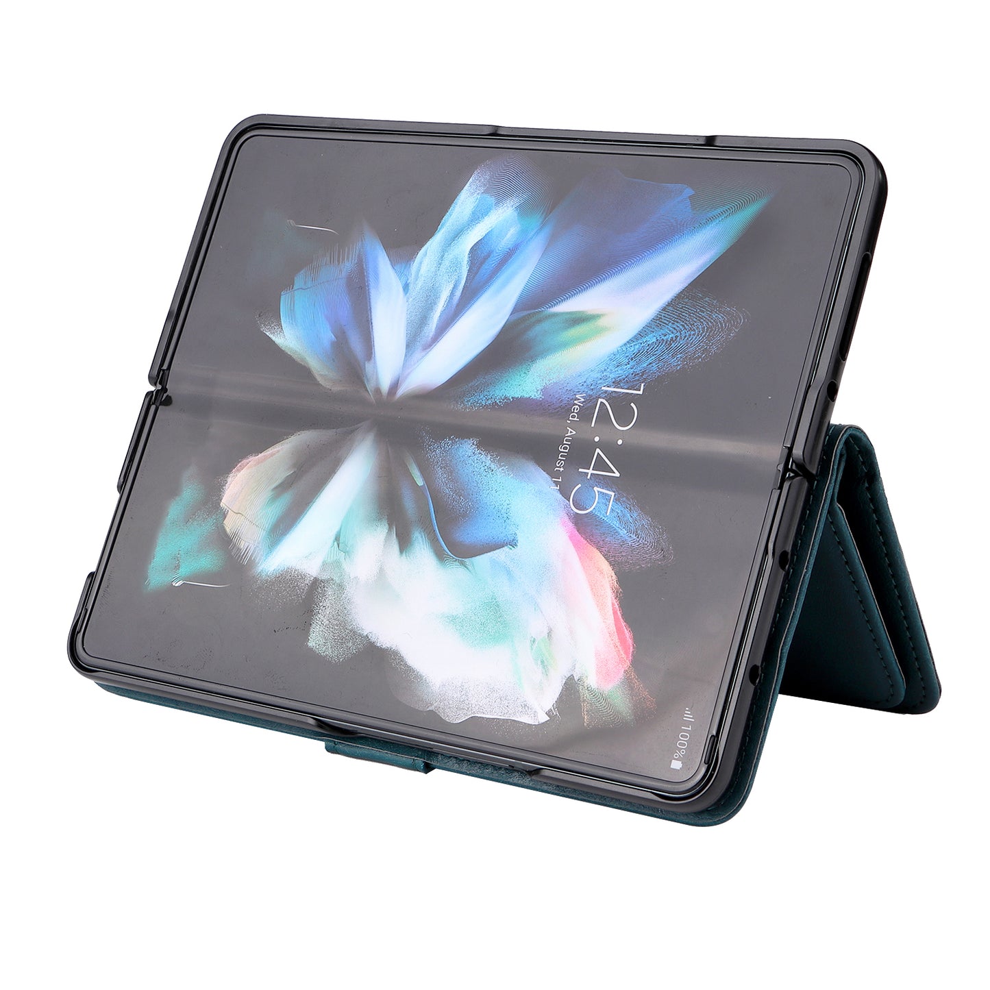 For Samsung Galaxy Z Fold3 5G KT Multi-functional Series-1  Fall-resistant 10 Card Slots Design Foldable Stand Leather Phone Cover Wallet Shell