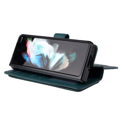 For Samsung Galaxy Z Fold3 5G KT Multi-functional Series-1  Fall-resistant 10 Card Slots Design Foldable Stand Leather Phone Cover Wallet Shell