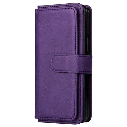 For Samsung Galaxy Z Fold3 5G KT Multi-functional Series-1  Fall-resistant 10 Card Slots Design Foldable Stand Leather Phone Cover Wallet Shell