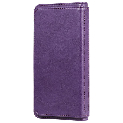 For Samsung Galaxy Z Fold3 5G KT Multi-functional Series-1  Fall-resistant 10 Card Slots Design Foldable Stand Leather Phone Cover Wallet Shell