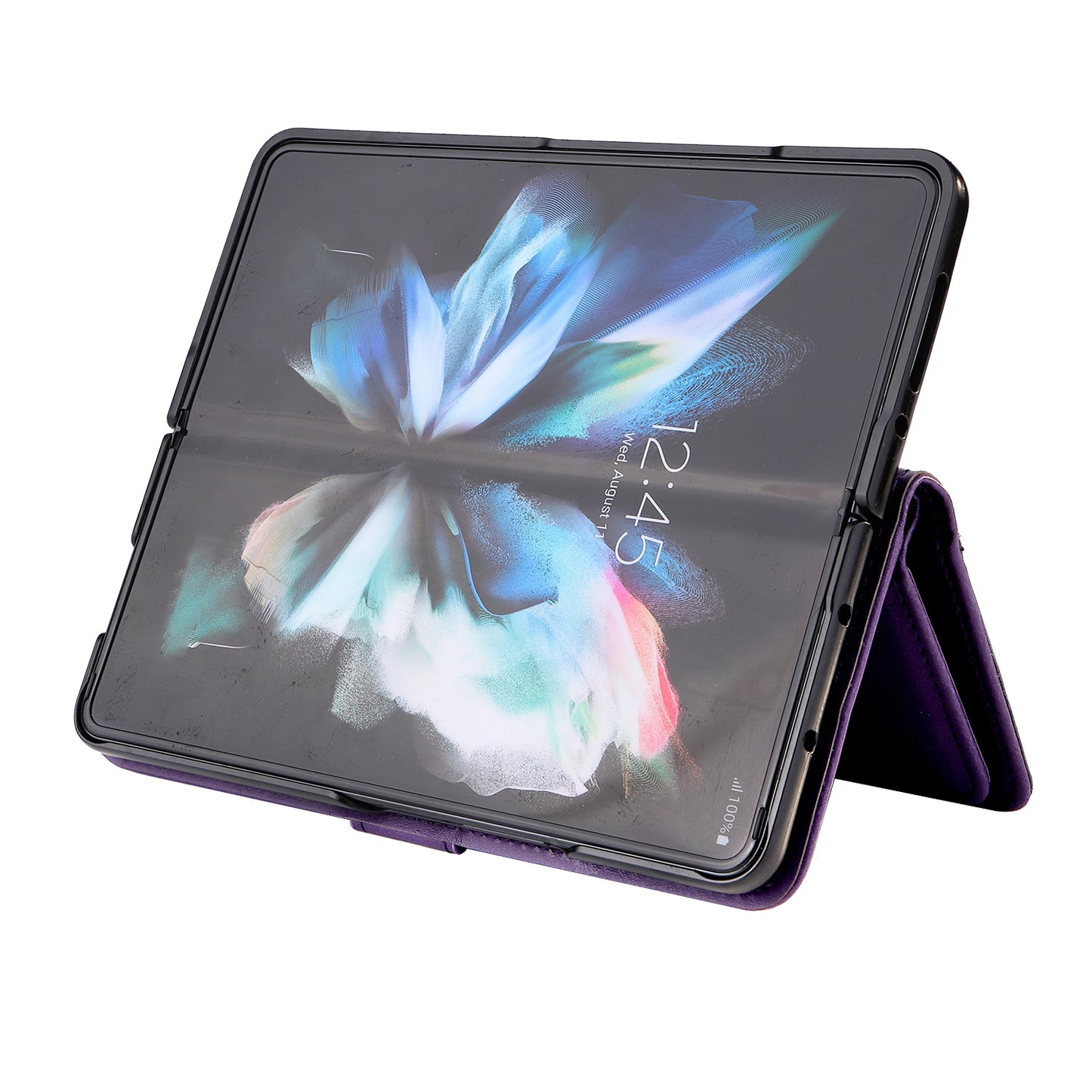 For Samsung Galaxy Z Fold3 5G KT Multi-functional Series-1  Fall-resistant 10 Card Slots Design Foldable Stand Leather Phone Cover Wallet Shell