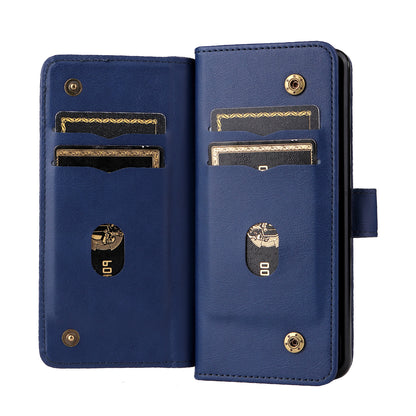For Samsung Galaxy Z Fold3 5G KT Multi-functional Series-1  Fall-resistant 10 Card Slots Design Foldable Stand Leather Phone Cover Wallet Shell