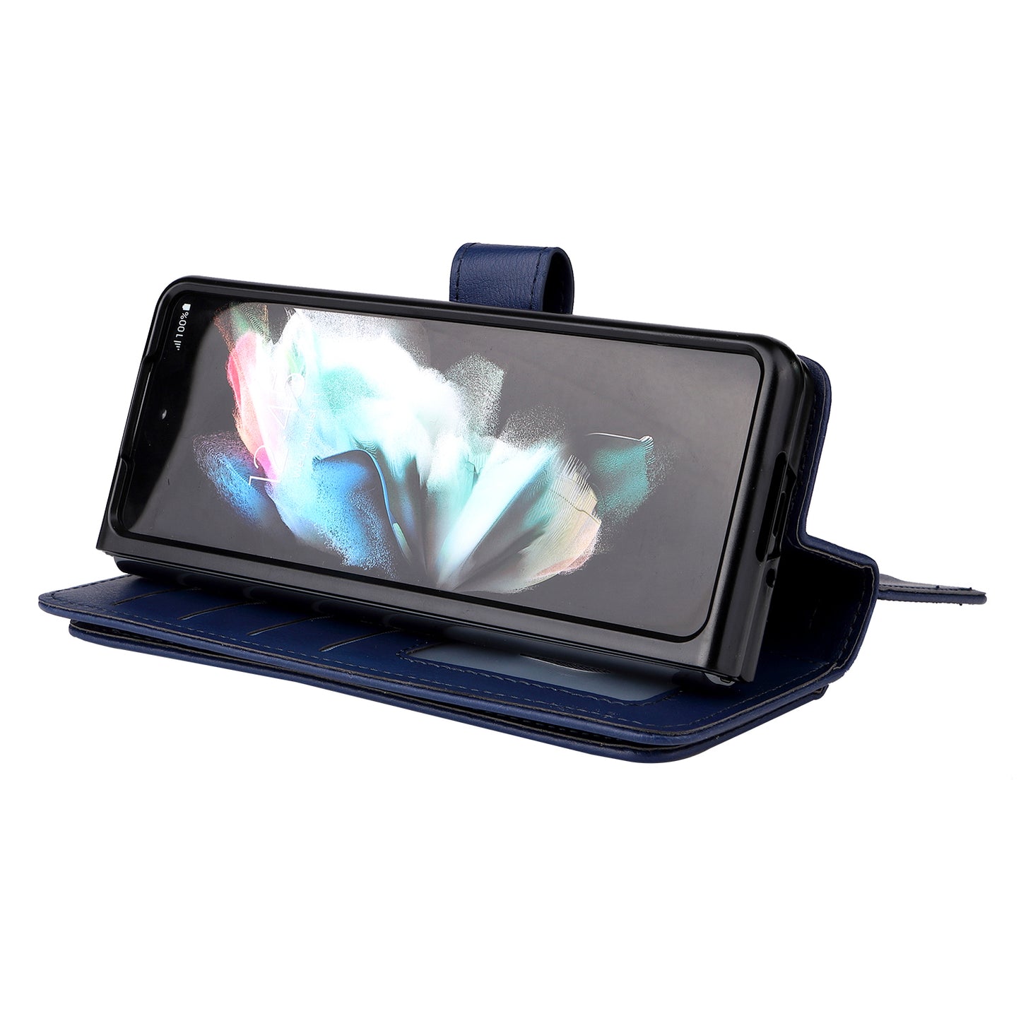 For Samsung Galaxy Z Fold3 5G KT Multi-functional Series-1  Fall-resistant 10 Card Slots Design Foldable Stand Leather Phone Cover Wallet Shell