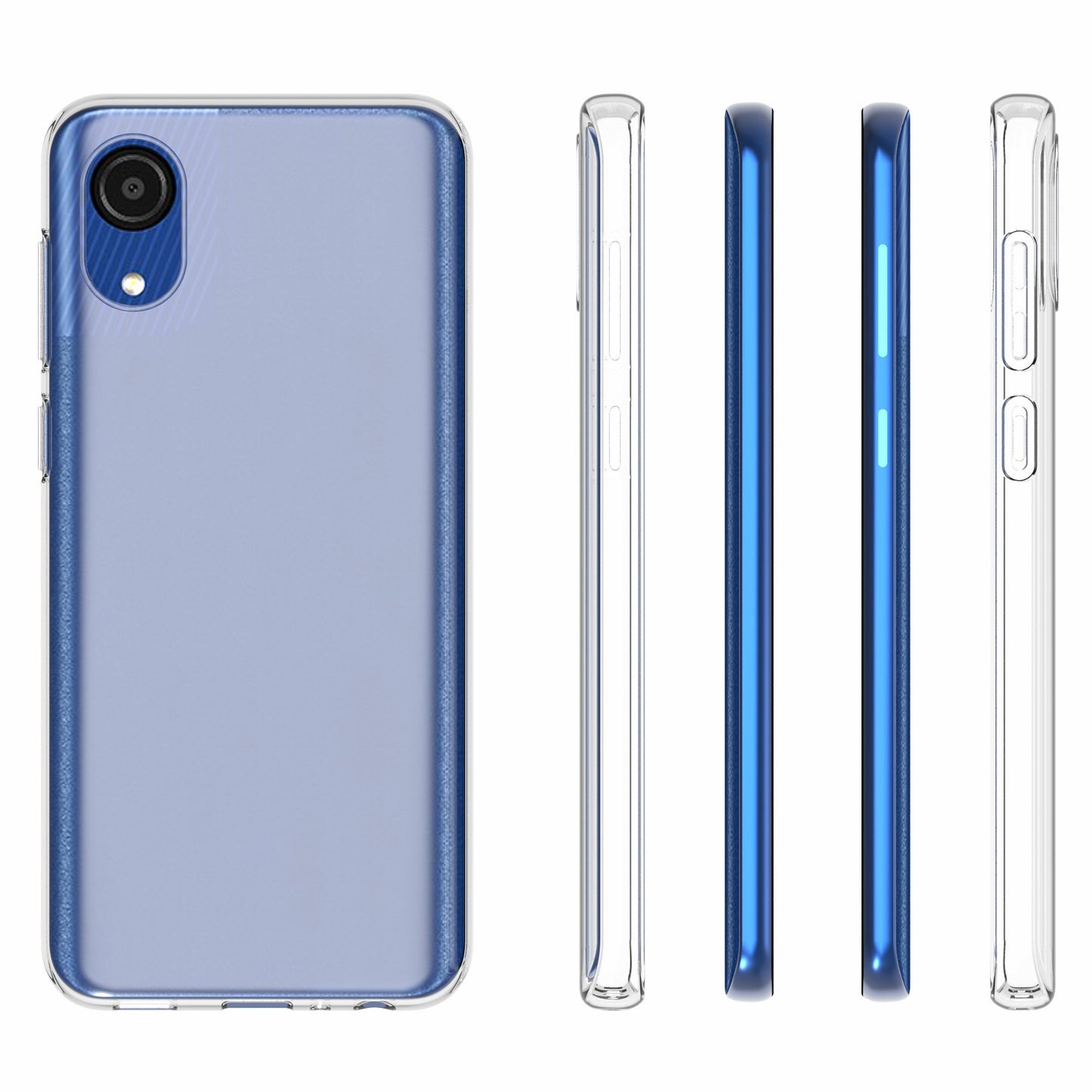 10Pcs/Pack Crystal Clear Inner Watermark-free Flexible TPU Back Phone Cover Case for Samsung Galaxy A03 Core