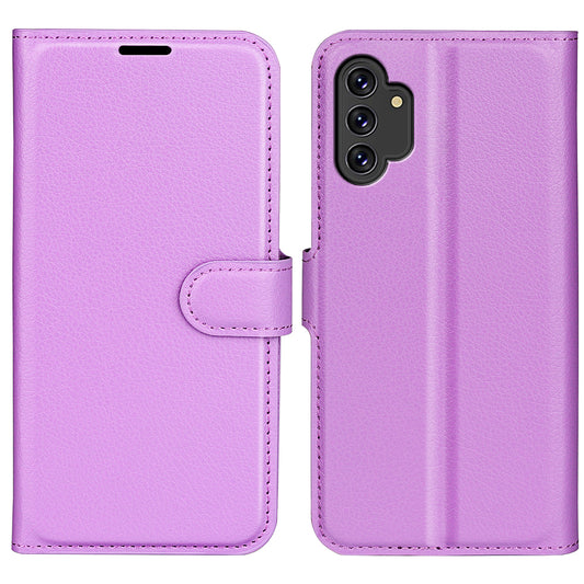 For Samsung Galaxy A13 4G Litchi Texture Full Covering PU Leather Wallet Stand Phone Case