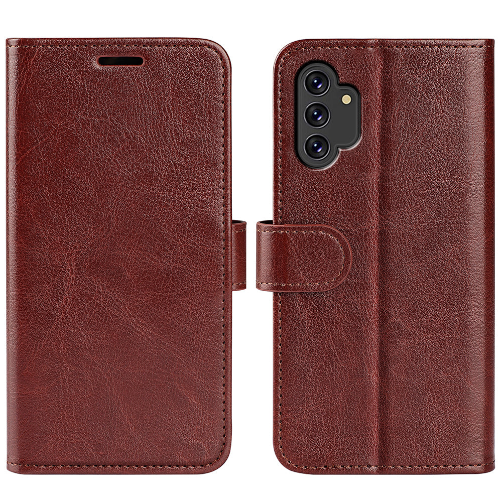 For Samsung Galaxy A13 4G Full Protection Crazy Horse Texture PU Leather Wallet Case Stand Shockproof TPU Inner Shell Phone Cover