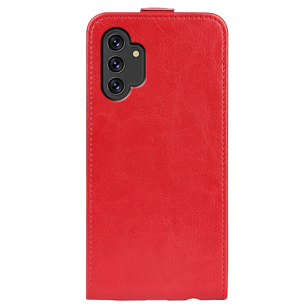 For Samsung Galaxy A13 4G Crazy Horse Texture Vertical Flip Leather Cover Card Slot Phone Shell Protector