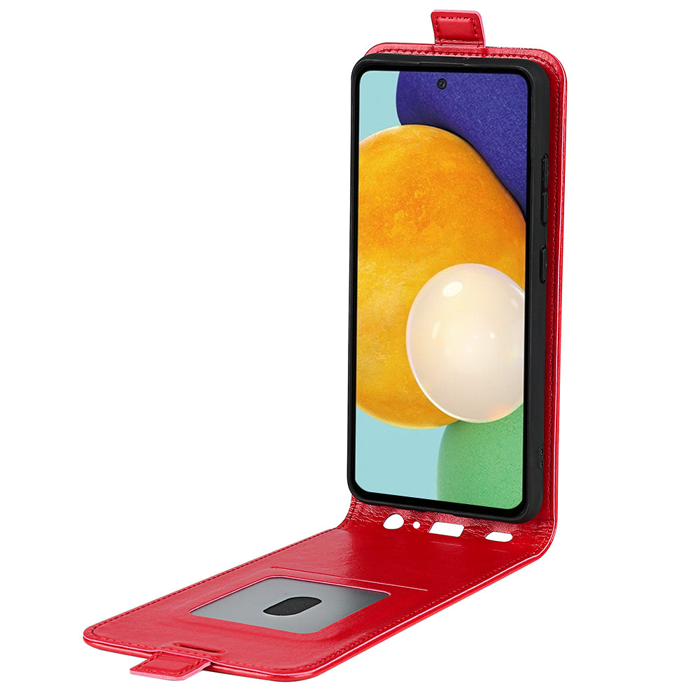 For Samsung Galaxy A13 4G Crazy Horse Texture Vertical Flip Leather Cover Card Slot Phone Shell Protector