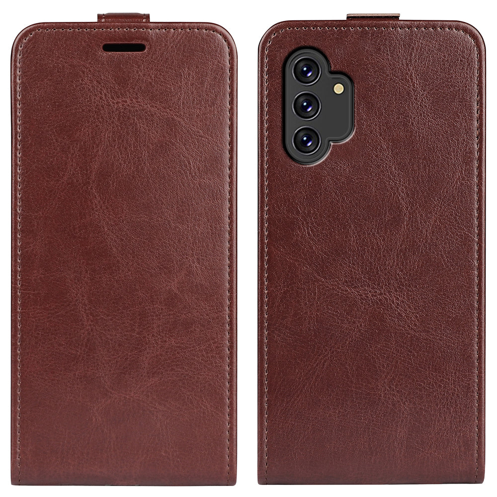 For Samsung Galaxy A13 4G Crazy Horse Texture Vertical Flip Leather Cover Card Slot Phone Shell Protector