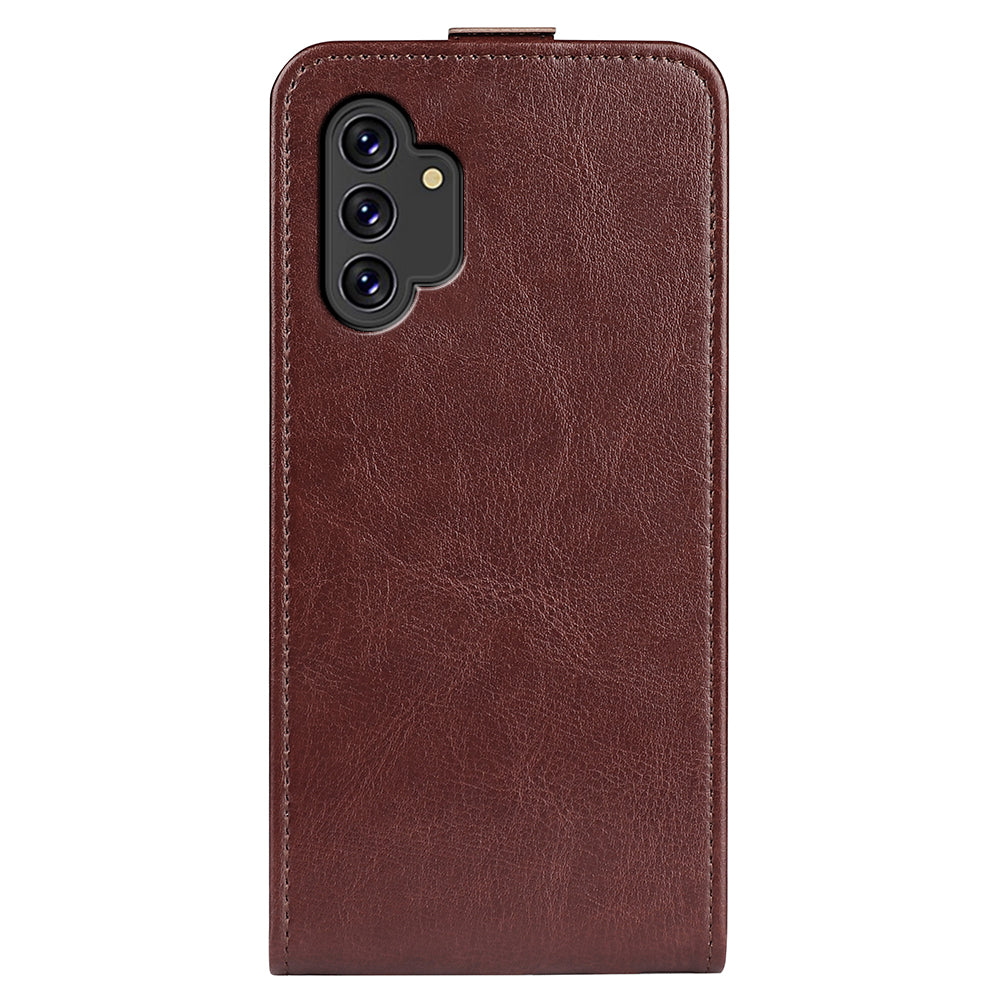 For Samsung Galaxy A13 4G Crazy Horse Texture Vertical Flip Leather Cover Card Slot Phone Shell Protector