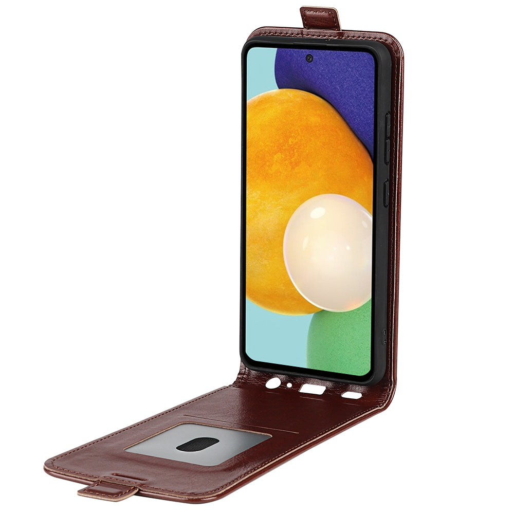 For Samsung Galaxy A13 4G Crazy Horse Texture Vertical Flip Leather Cover Card Slot Phone Shell Protector
