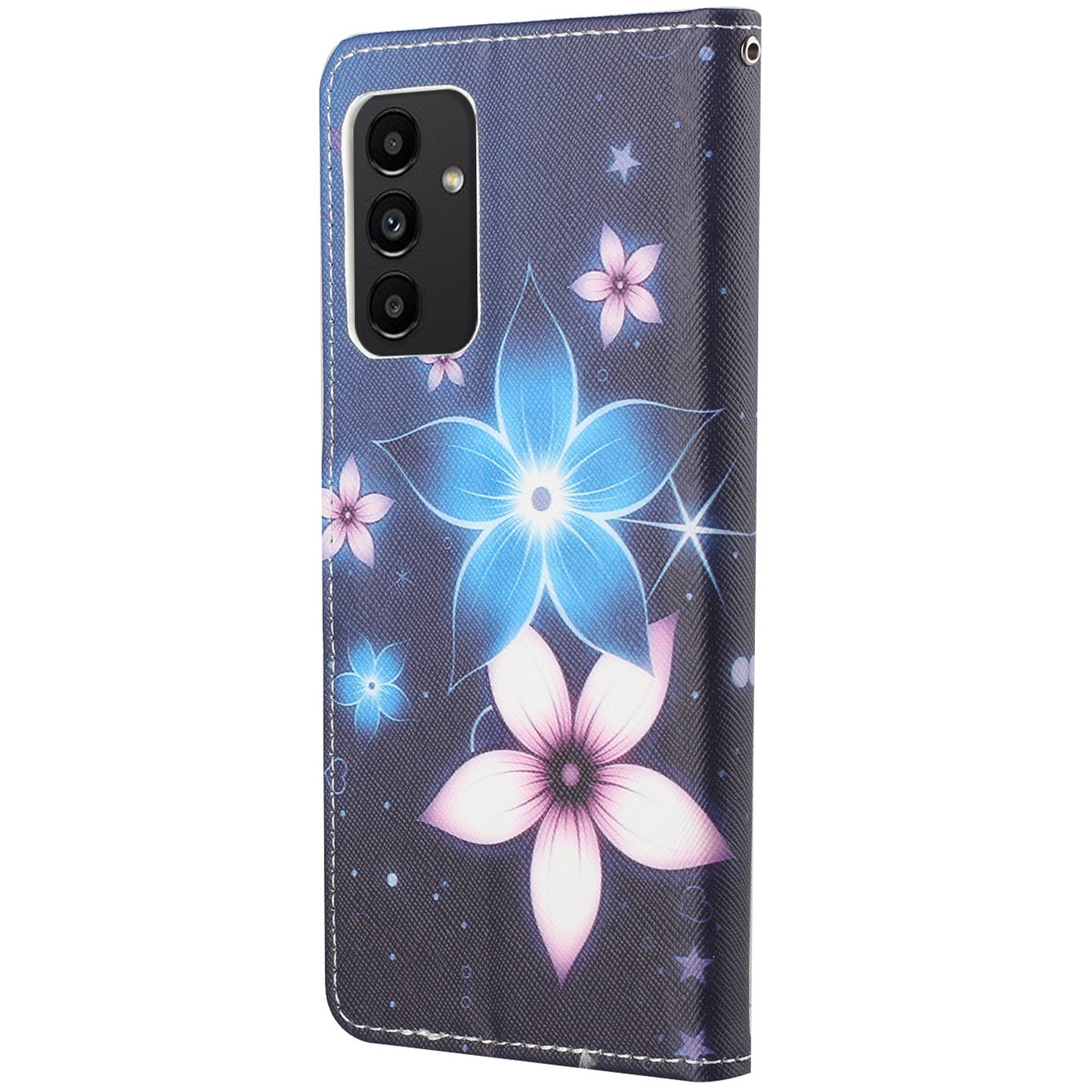 For Samsung Galaxy A13 4G 3D Pattern Printing PU Leather + TPU Phone Case Cross Texture Stand Wallet Protective Cover with Strap