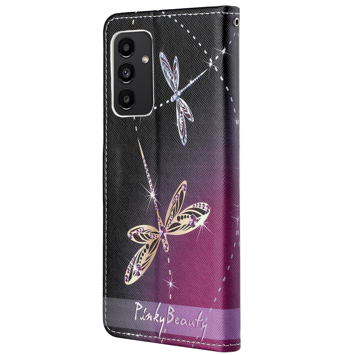 For Samsung Galaxy A13 4G 3D Pattern Printing PU Leather + TPU Phone Case Cross Texture Stand Wallet Protective Cover with Strap