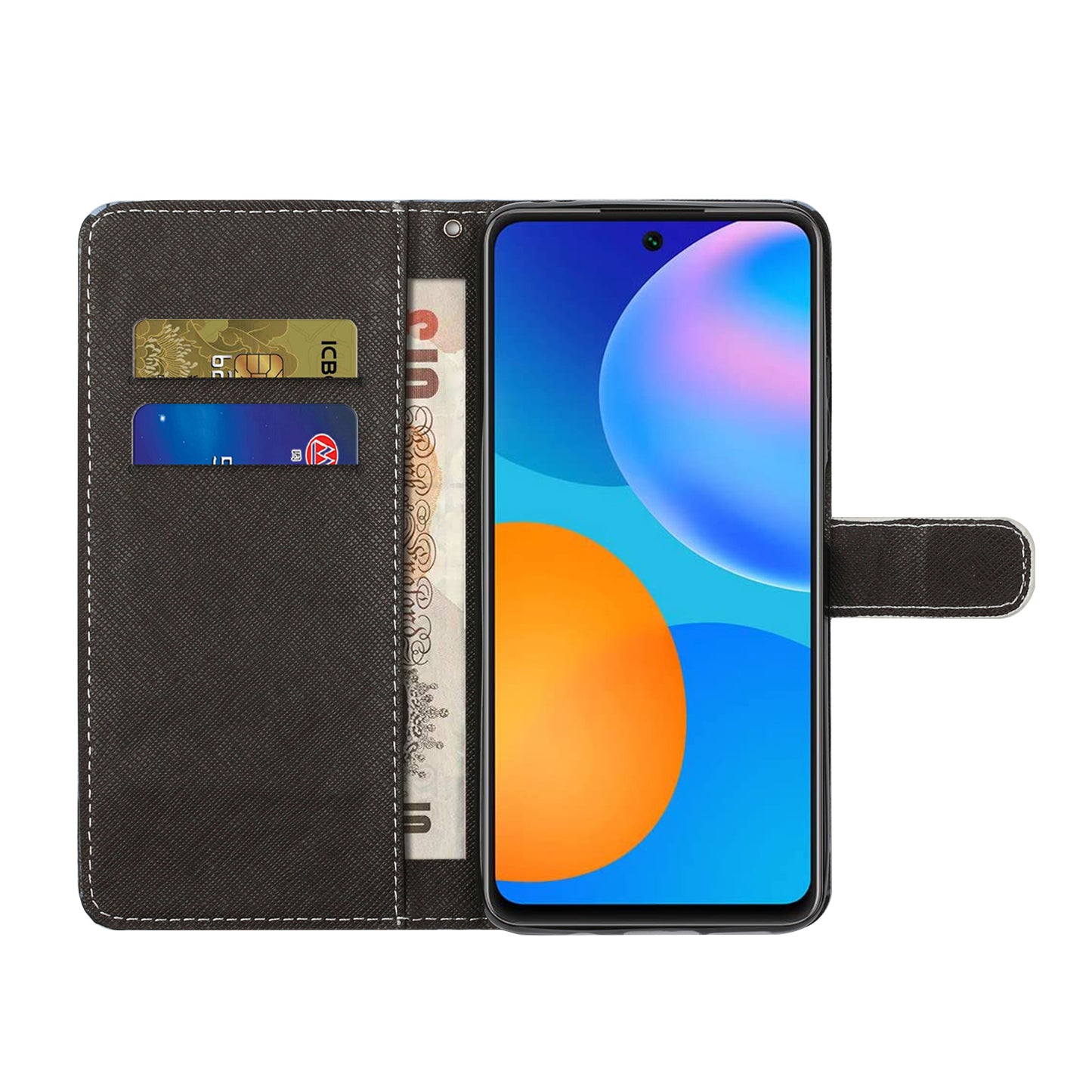 For Samsung Galaxy A13 4G 3D Pattern Printing PU Leather + TPU Phone Case Cross Texture Stand Wallet Protective Cover with Strap