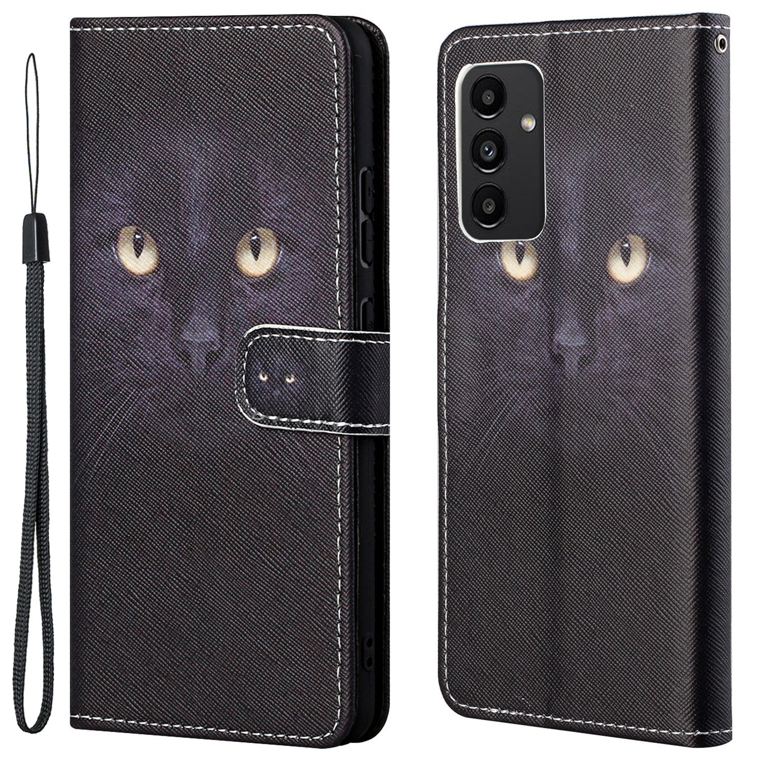 For Samsung Galaxy A13 4G 3D Pattern Printing PU Leather + TPU Phone Case Cross Texture Stand Wallet Protective Cover with Strap