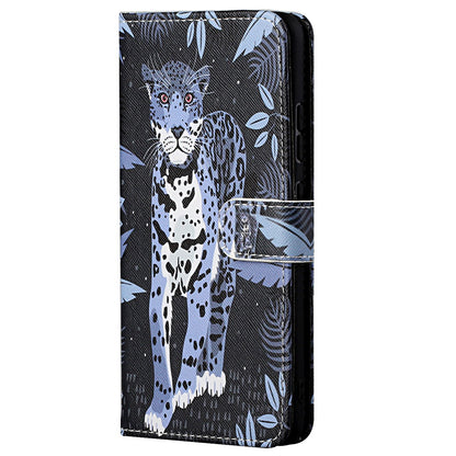 For Samsung Galaxy A13 4G 3D Pattern Printing PU Leather + TPU Phone Case Cross Texture Stand Wallet Protective Cover with Strap