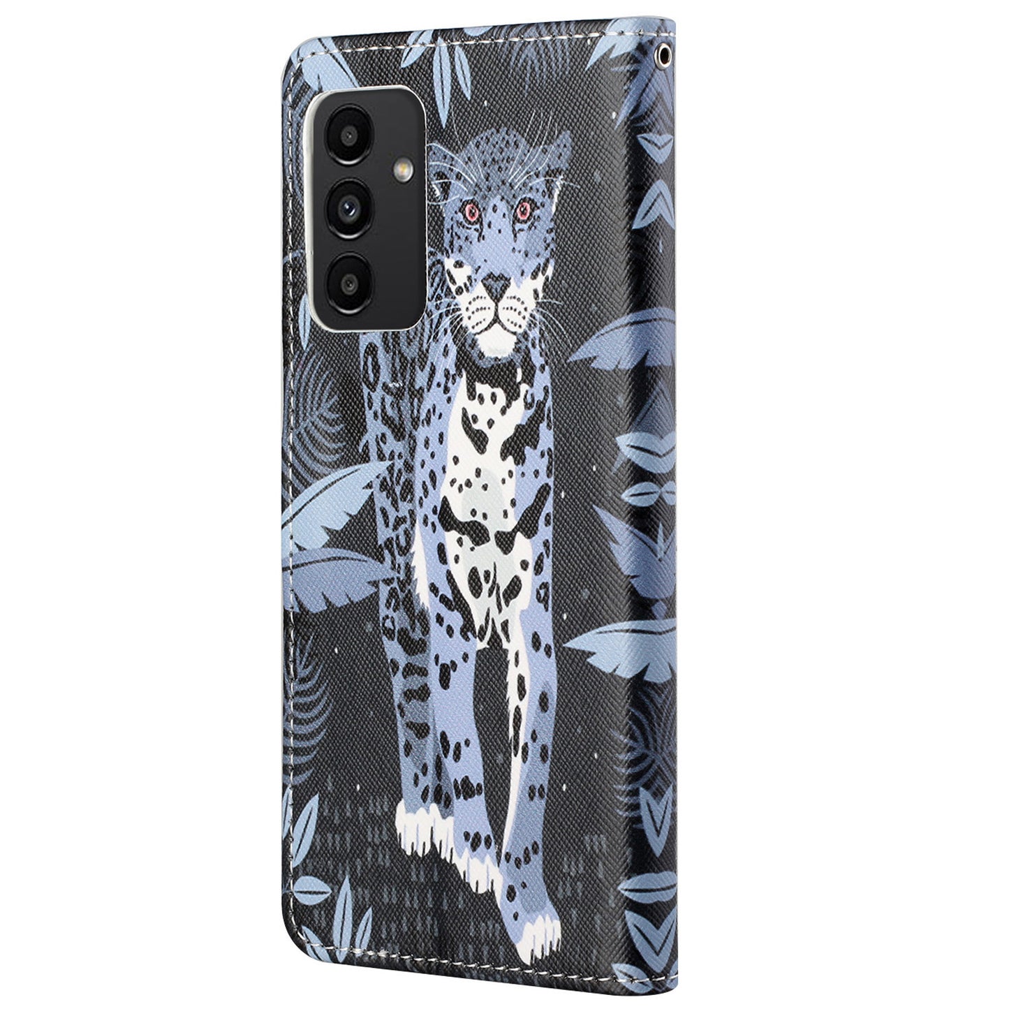 For Samsung Galaxy A13 4G 3D Pattern Printing PU Leather + TPU Phone Case Cross Texture Stand Wallet Protective Cover with Strap