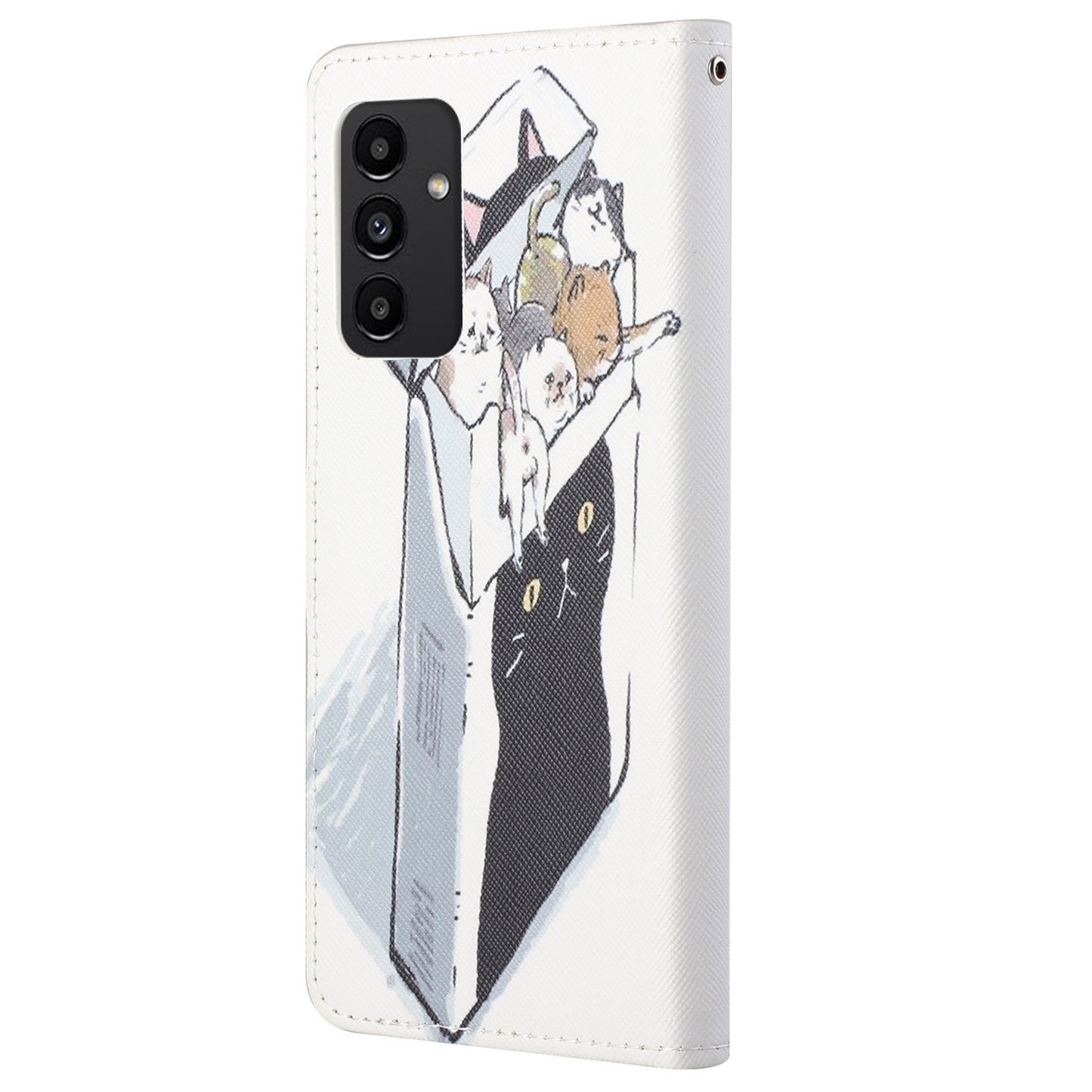 For Samsung Galaxy A13 4G 3D Pattern Printing PU Leather + TPU Phone Case Cross Texture Stand Wallet Protective Cover with Strap