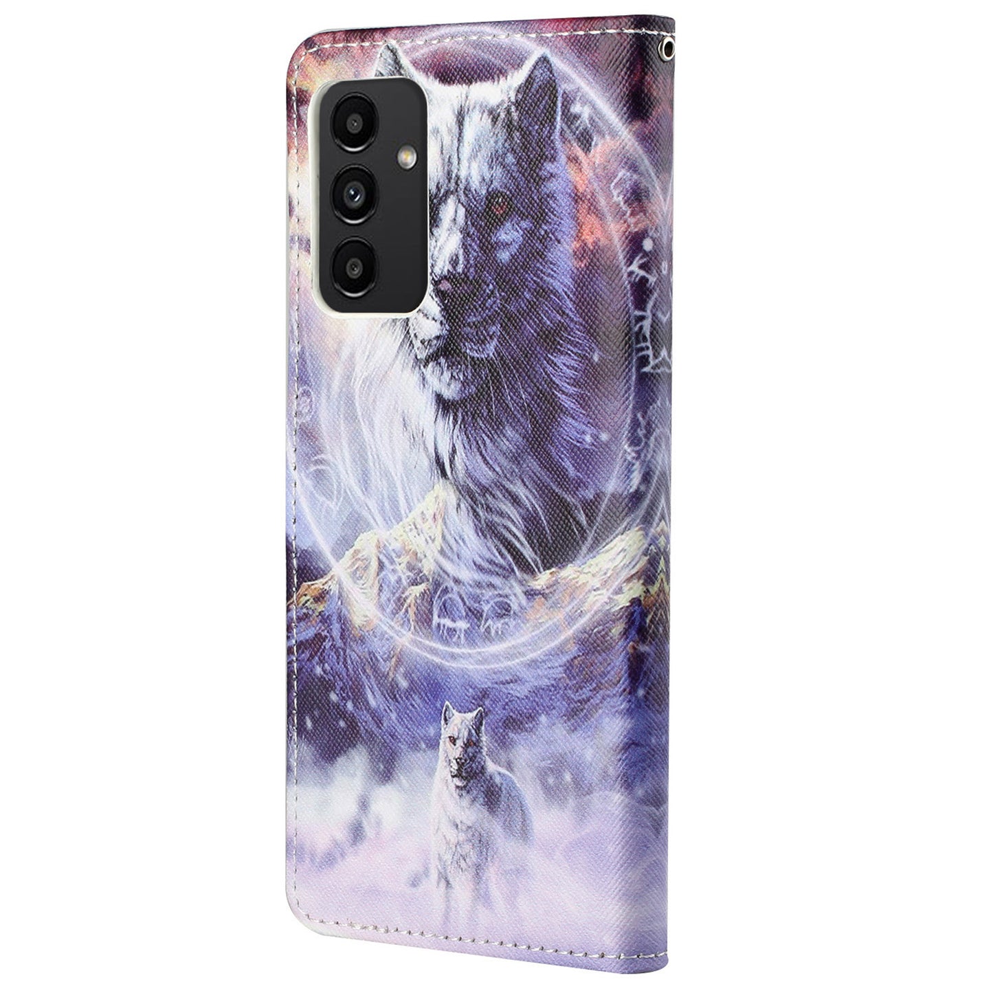For Samsung Galaxy A13 4G 3D Pattern Printing PU Leather + TPU Phone Case Cross Texture Stand Wallet Protective Cover with Strap