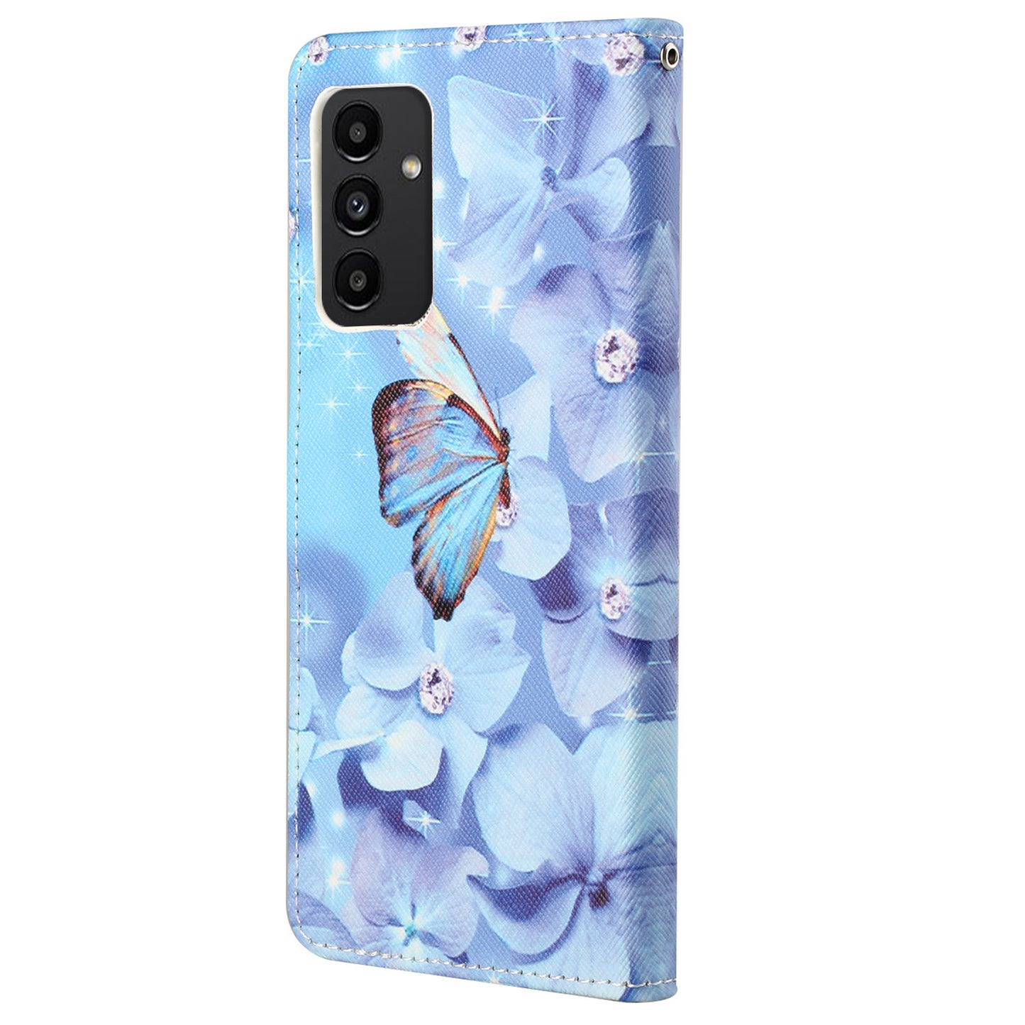 For Samsung Galaxy A13 4G 3D Pattern Printing PU Leather + TPU Phone Case Cross Texture Stand Wallet Protective Cover with Strap